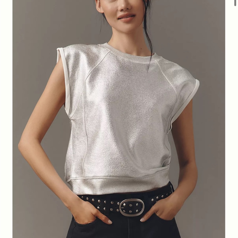 Pilcro and the Letterpress Silver Muscle Tee
